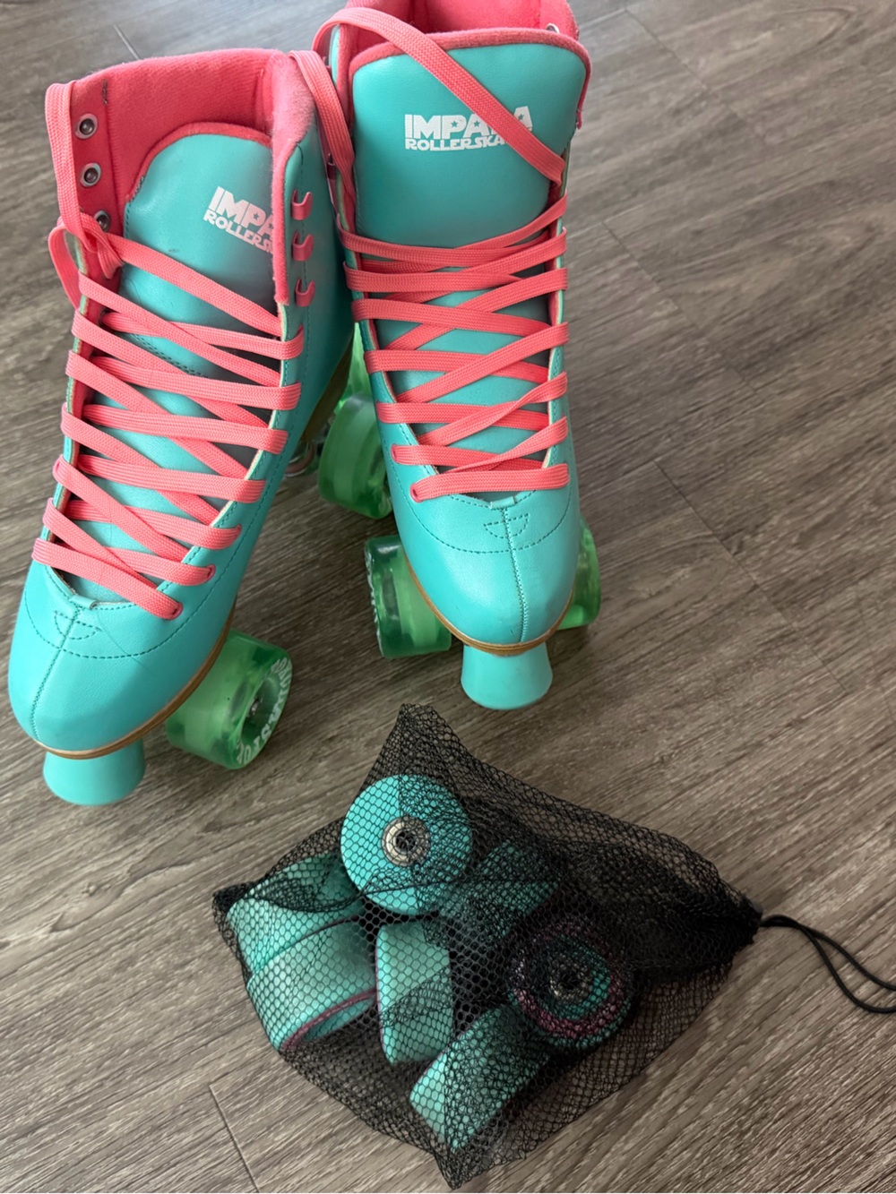 Impala Womens Roller Skates in Teal and Coral